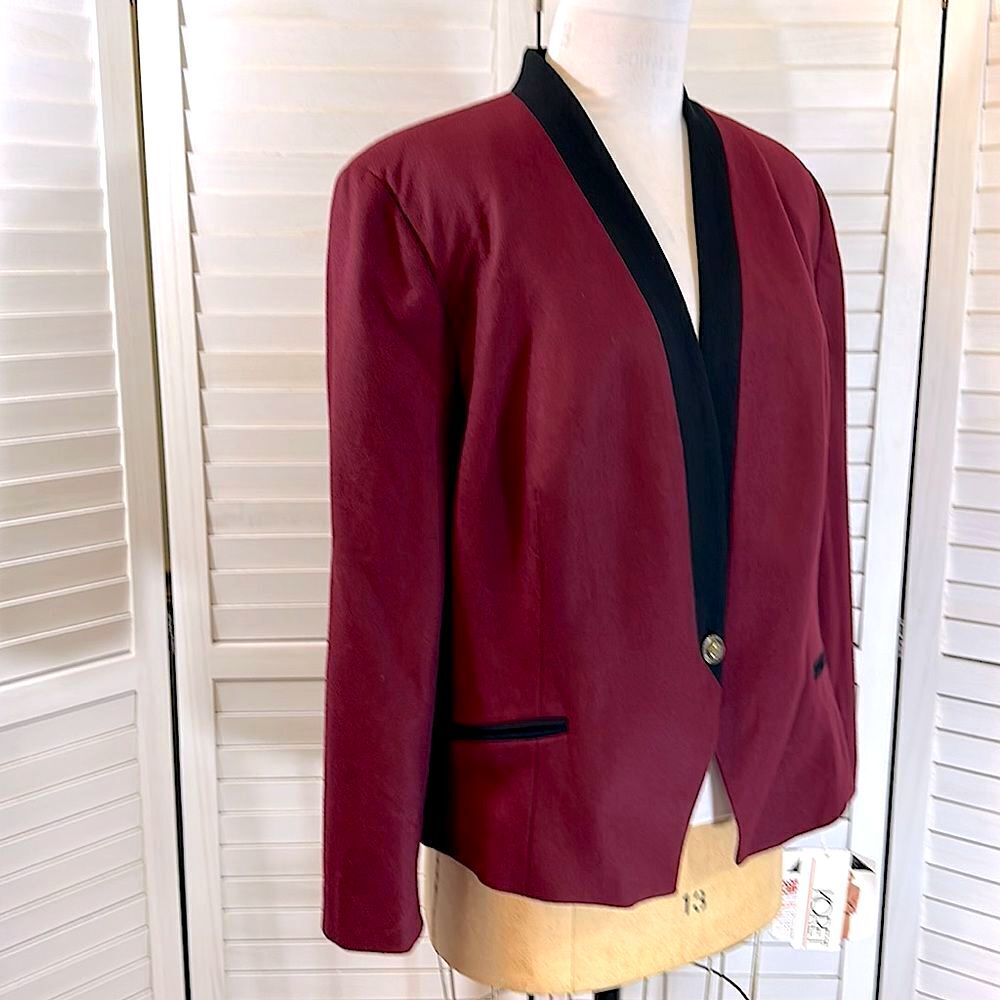 Koret Burgundy Wool Blazer 22W NWT - Picture 7 of 13